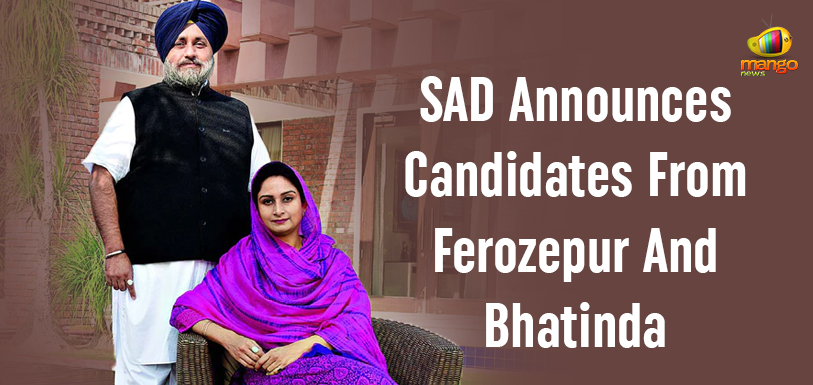 Lok Sabha Elections – SAD Announces Candidates From Ferozepur And Bathinda