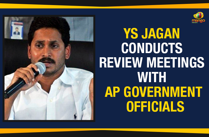 Amaravati, AP Political News 2019, Chief Minister of Andhra Prades, CM Jagan With Medical and Health Department officials, CM YS Jagan Conducts Review Meetings With AP Government Officials, Mango News, Secretariat of AP, Spandana Programme, Tadepalli, Y.S. Jagan Mohan Reddy, YS Jagan Conducts Review Meetings With AP Government O, YS Jagan Conducts Review Meetings With AP Government Officials