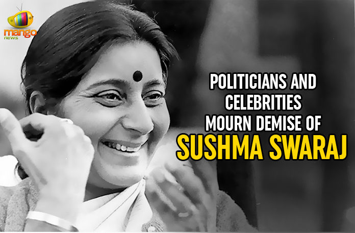 Politicians And Celebrities Mourn Demise Of Sushma Swaraj