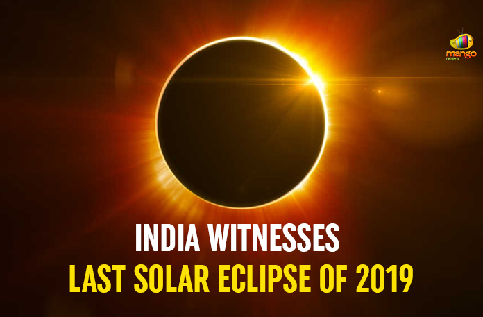 India Witnesses Last Solar Eclipse Of 2019,latest political breaking news,national news updates 2019,national news headlines today,mango news