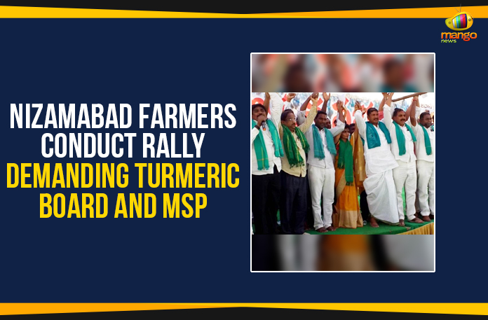 Nizamabad Farmers Conduct Rally Demanding Turmeric Board And MSP