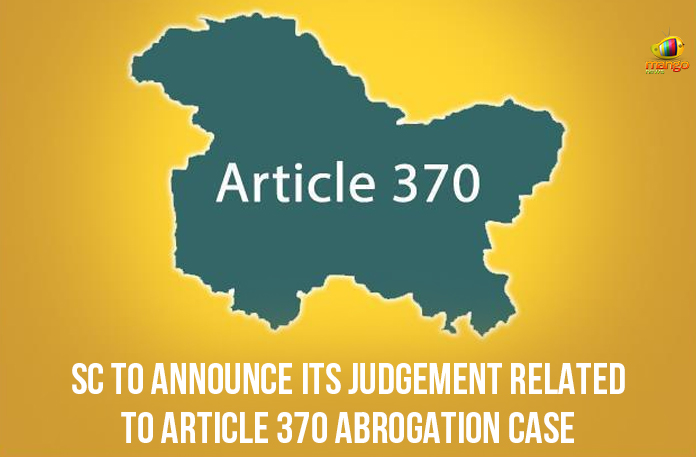 SC To Announce Its Judgement Related To Article 370 Abrogation Case