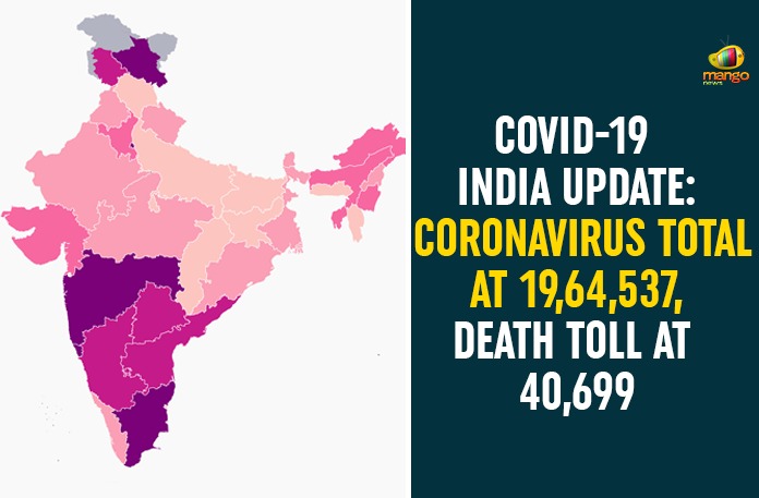 COVID-19 India Update: Coronavirus Total At 19,64,537, Death Toll At 40,699