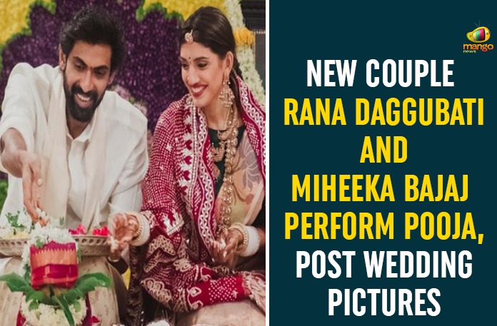 New Couple Rana Daggubati And Miheeka Bajaj Perform Pooja, Post Wedding Pictures