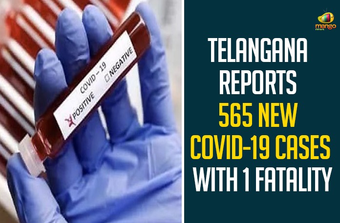 Telangana Reports 565 New COVID-19 Cases With 1 Fatality,Telangana Reports 565 New COVID-19 Cases,Telangana Covid-19 Cases New Reports,Telangana Reports,Telangana COVID-19 Cases,COVID 19 Updates,COVID-19,COVID-19 Latest Updates In Telangana,Covid-19 Updates in Telangana,Mango News,Telangana,Telangana Coronavirus Cases Today,Telangana Coronavirus Updates,Telangana COVID-19 Cases,Telangana COVID-19 Deaths Reports,Telangana COVID-19 Positive Cases,Telangana COVID-19 Reports,Telangana State COVID-19 Update,COVID-19 Cases In Telangana,Telangana Corona Updates,Telangana COVID-19 Reports