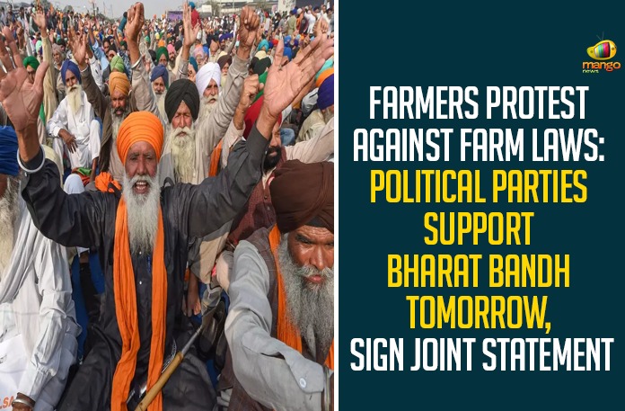 Farmers Protest Against Farm Laws: Political Parties Support Bharat Bandh Tomorrow, Sign Joint Statement