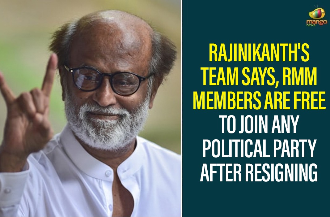 Rajinikanth’s Team Says, RMM Members Are Free To Join Any Political Party After Resigning