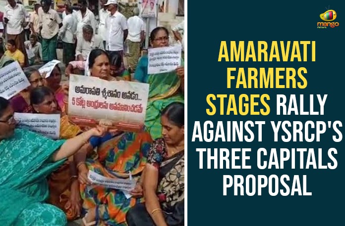 Amaravati Farmers Stages Rally Against YSRCP’s Three Capitals Proposal