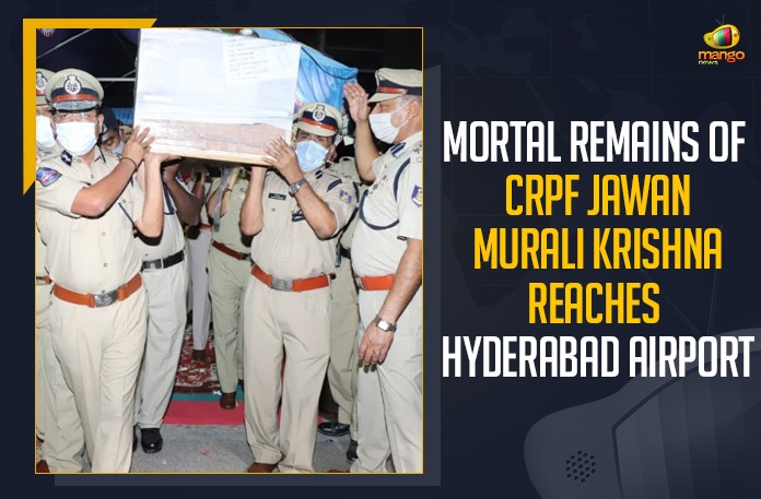 Mortal Remains Of CRPF Jawan Murali Krishna Reaches Hyderabad Airport