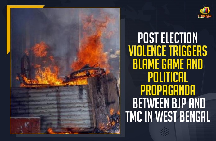 Post Election Violence Triggers Blame Game,Political Propaganda Between BJP And TMC In West Bengal, Mango News, Latest Breaking News, Political News 2021, Latest Political News, Post Election Violence In West Bengal, West Bengal Breaking News,BJP Vs TMC, Political Blame Game, West Bengal Assembly elections 2021, Trinamool Congress, BJP President of West Bengal
