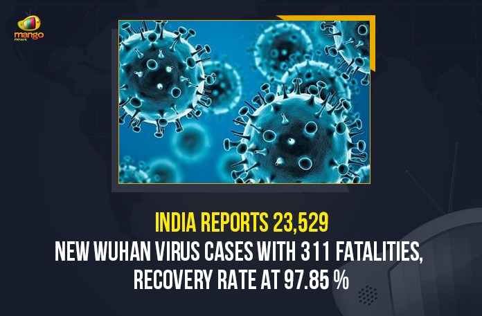 India Reports 23,529 New Wuhan Virus Cases With 311 Fatalities, Recovery Rate At 97.85 %