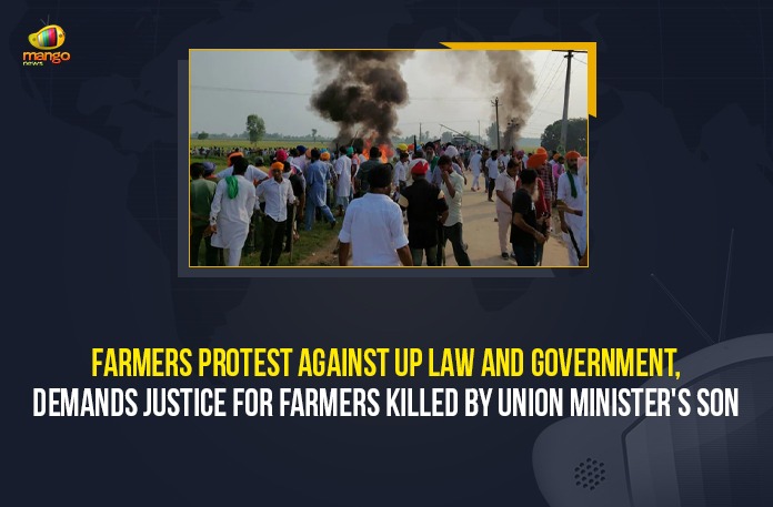 8 dead in violence during farmers’ protest in UP, 9 People Lost lives Including 4 Farmers at Lakhimpur Kheri Incident, 9 People Lost lives Including 4 Farmers at Lakhimpur Kheri Incident in Uttar Pradesh, Farmers Died Under Car They Flipped, India town tense after eight die in farmers protests, Lakhimpur Kheri, Mango News, Union Minister’s Son 13 Others Booked for Murder, UP CM promises strict action as 8 killed in violence, UP Lakhimpur Kheri Live Updates, UP Protesters Killed 4, Uttar Pradesh