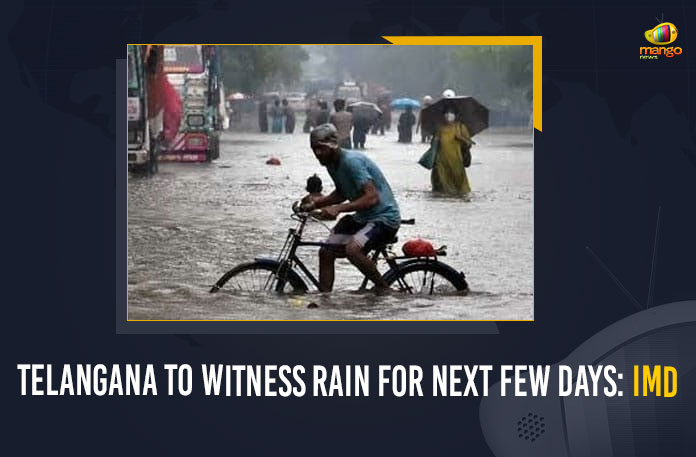 IMD alert, IMD Heavy Rain Warning, IMD Issues Heavy To Moderate Rainfall Alerts, IMD Issues Heavy To Moderate Rainfall Alerts In Telangana, IMD Issues Rain Alert In Telangana, IMD Issues Rain Alerts For Next Few Days, IMD Issues Rain Alerts In Telugu States, Indian Meteorological Department, Latest News on rain-forecast-for-telangana, Mango News, MangoNews, Telangana Rain Alerts, Telangana To Witness Rain, Telangana To Witness Rain For Next Few Days