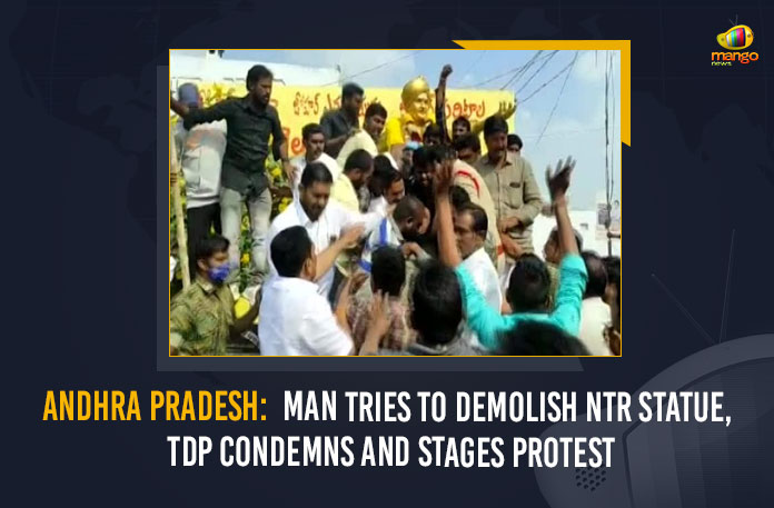Andhra Pradesh: Man Tries To Demolish NTR Statue, TDP Condemns And Stages Protest