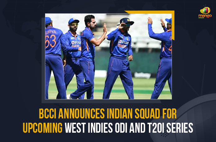 BCCI Announces Indian Squad For Upcoming West Indies ODI And T20I Series