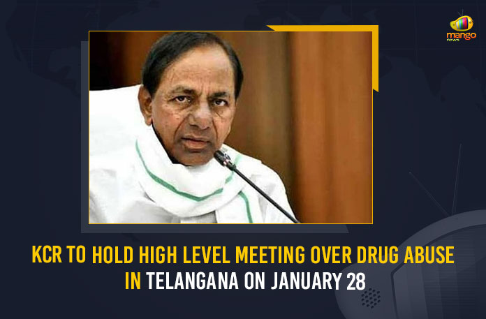 KCR To Hold High Level Meeting Over Drug Abuse In Telangana On January 28, KCR To Hold High Level Meeting Over Drug Abuse In Telangana, CM KCR High Level Meeting Over Drug Abuse, Drug Abuse In Telangana, Crime, Crime Latest News, Crime Latest Updates, CM KCR High Level Meeting, Pragathi Bhavan, Pragathi Bhavan Latest News, Pragathi Bhavan Latest Updates, drug peddlers In Telangana, Mango News, CM KCR High Level Meeting At Pragathi Bhavan, K Chandrashekar Rao, Telangana CM KCR High Level Meeting At Pragathi Bhavan,