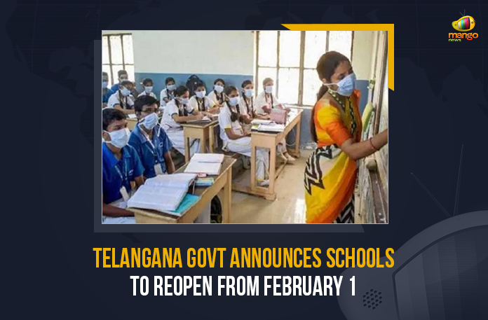 Telangana Schools To Reopen From February 1 Amid Declining Number Of COVID-19 Cases, Hyderabad Schools Likely To Reopen From February 1 And Declining Number Of COVID-19 Cases, Telangana Schools Likely To Reopen From February 1, TRS To Take Final Call Today About Telangana Schools Reopen, Schools Likely To Reopen From February 1, Hyderabad Schools Likely To Reopen From February 1, Telangana, Telangana Latest News, Telangana Latest Updates, Mango News, The schools and educational institutions of Telangana Likely To Reopen From February 1, educational institutions of Telangana Likely To Reopen From February 1, educational institutions of Telangana are likely to reopen for offline classes from the 1st February, Telangana Schools are likely to reopen for offline classes from the 1st February, Schools Likely To Reopen From February 1, Omicron Cases, Omicron, Update on Omicron, Omicron covid variant, Omicron variant, coronavirus, coronavirus News, coronavirus Live Updates,