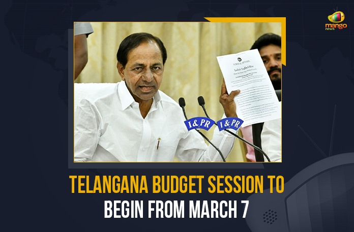 Telangana Budget Session To Begin From March 7, CM KCR Decides to Held Telangana Assembly Budget Session From March 7th, KCR, Telangana Assembly Budget Session From March 7th, Assembly Budget Session From March 7th, Assembly Budget Session, Telangana Assembly Budget, State Annual Budget Session Dates, Annual Budget Session Dates, State Annual Budget Session, Annual Budget, Telangana CM KCR, CM KCR, K Chandrashekar Rao, Chief minister of Telangana, Annual Budget Session, Annual Budget Session Latest News, Annual Budget Session Latest Updates, Mango News,