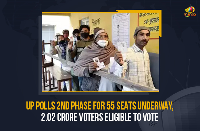 UP Polls 2nd Phase For 55 Seats Underway 2.02 Crore Voters Eligible To Vote, UP Polls, second phase of the Uttar Pradesh Assembly elections are underway, second phase of the Uttar Pradesh Assembly elections, second phase of the UP Polls, Phase For 55 Seats Underway 2.02 Crore Voters Eligible To Vote, 2.02 Crore Voters Eligible To Vote For Polls In UP, 55 Assembly seats at 23404 polling booths, 55 Assembly seats, 23404 polling booths, Uttar Pradesh Assembly elections, Uttar Pradesh Assembly elections Latest News, Uttar Pradesh Assembly elections Latest Updates, Uttar Pradesh Assembly elections Live Updates, Assembly elections 2022, Assembly elections, UP Assembly elections, Mango News, 2.02 Crore Voters,