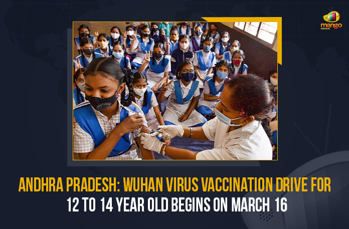 Andhra Pradesh: Wuhan Virus Vaccination Drive For 12 To 14 Year Old Begins On March 16