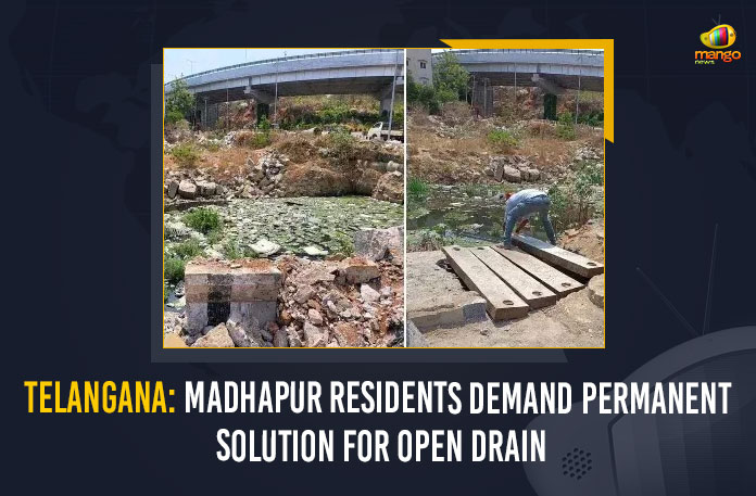 Telangana Madhapur Residents Demand Permanent Solution For Open Drain, Madhapur Residents Demand Permanent Solution For Open Drain, Permanent Solution For Open Drain, Open Drain Permanent Solution, Ridhima resident of Madhapur have demanded GHMC to provide the residents a permanent closure For Open Drain, Open Drain, permanent closure For Open Drain, Greater Hyderabad Municipal Corporation, residents of Madhapur have started raising their civic issues To GHMC that can cause several difficulties to them, Madhapur Residents, Ridhima G has demanded the GHMC provide the residents a permanent closure of open drains that have been open for months, Open Drains In Madhapur, Open Drains In Madhapur News, Open Drains In Madhapur Latest News, Open Drains In Madhapur Latest Updates, Mango News,