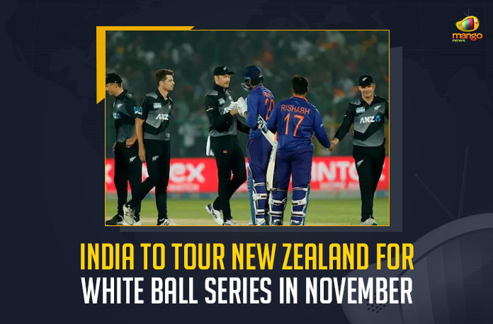 India To Tour New Zealand For White Ball Series In November, White Ball Series In November, India To Tour New Zealand For White Ball Series, India To Tour New Zealand, Indian Cricket Team would tour New Zealand for a white-ball series, T20 Internationals, One Day Internationals, Test Matches, match would be held immediately after the 2022 World T20, New Zealand Cricket, NZC announced the schedule of the white ball series, white ball series News, white ball series Latest News, white ball series Latest Updates, white ball series Live Updates, Mango News,