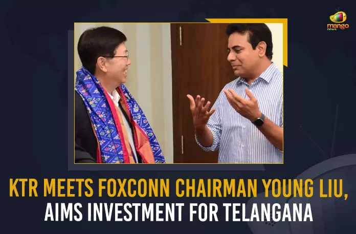 KTR Meets Foxconn Chairman Young Liu Aims Investment For Telangana, Aims Investment For Telangana, KTR Meets Foxconn Chairman Young Liu, Minister KTR Meets Foxconn Chairman Young Liu, Telangana Minister KTR Meets Foxconn Chairman Young Liu, Foxconn Chairman Young Liu, Young Liu, Foxconn Chairman, Investment For Telangana, Minister KTR Meets Foxconn Chairman, KTR Meets Foxconn Chairman News, KTR Meets Foxconn Chairman Latest News, KTR Meets Foxconn Chairman Latest Updates, KTR Meets Foxconn Chairman Live Updates, Working President of the Telangana Rashtra Samithi, Telangana Rashtra Samithi Working President, TRS Working President KTR, Telangana Minister KTR, KT Rama Rao, Minister KTR, Minister of Municipal Administration and Urban Development of Telangana, KT Rama Rao Minister of Municipal Administration and Urban Development of Telangana, KT Rama Rao Information Technology Minister, KT Rama Rao MA&UD Minister of Telangana, Mango News,