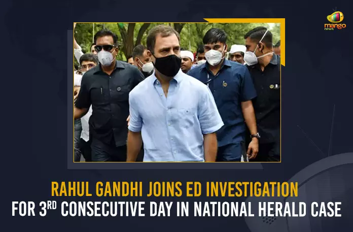 Rahul Gandhi Joins ED Investigation For 3rd Consecutive Day In National Herald Case