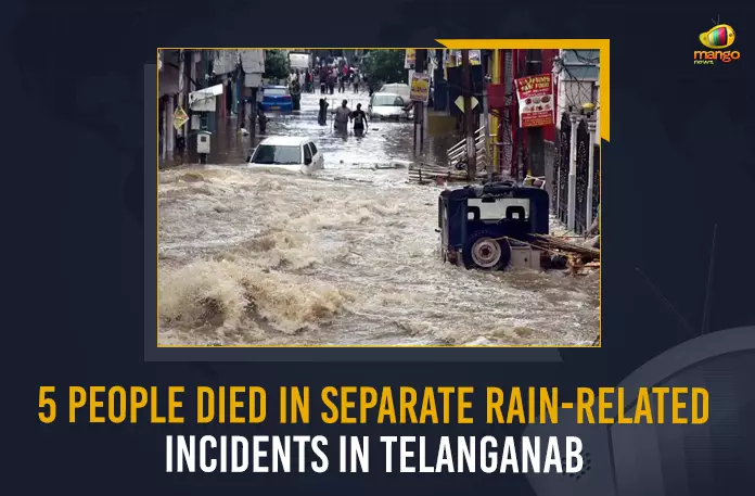 5 People Died In Separate Rain-Related Incidents In Telangana, Rain-Related Incidents In Telangana, Telangana Rain-Related Incidents, Rain-Related Incidents, Five people died in rain-related incidents in Telangana, Warangal Police Commissioner Tarun Joshi confirmed the death of two persons in a building collapse incident, building collapse incident, building collapsed due to incessant rains, Telangana Heavy Rains, 5 People Died, Heavy Rains, Telangana Heavy Rains News, Telangana Heavy Rains Latest News, Telangana Heavy Rains Latest Updates, Telangana Heavy Rains Live Updates, Mango News,