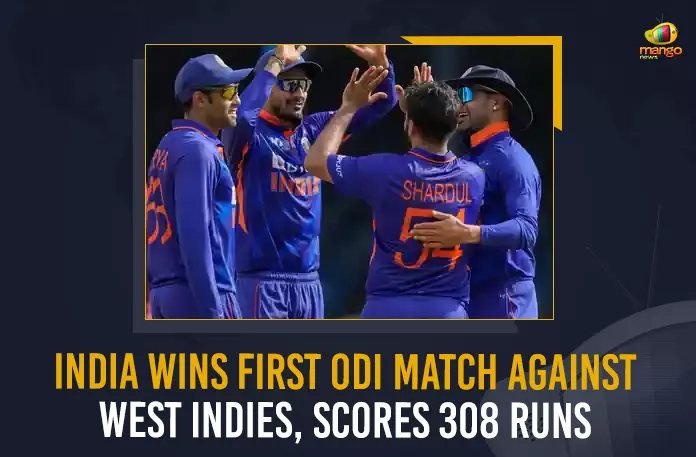 India Wins First ODI Match Against West Indies, Scores 308 Runs