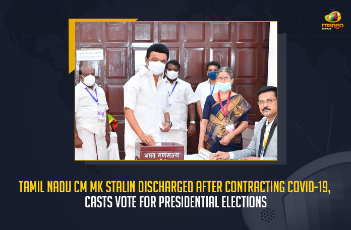 Tamil Nadu CM MK Stalin Discharged After Contracting COVID-19 Casts Vote For Presidential Elections, Tamil Nadu CM MK Stalin Casts Vote For Presidential Elections, Tamil Nadu CM MK Stalin Discharged After Contracting COVID-19, Tamil Nadu CM MK Stalin, CM MK Stalin, Tamil Nadu CM, MK Stalin, DMK announced to support the United Progressive Alliance candidate Yashwant Sinha, Tamil Nadu CM MK Stalin was the first to cast his vote in the Secretariat complex, NDA candidate Draupadi Murmu, UPA candidate Yashwant Sinha, United Progressive Alliance, National Democratic Alliance, next President of India post, Presidential Elections Voting, Presidential elections 2022, 2022 Presidential elections, Presidential elections, Presidential elections News, Presidential elections Latest News, Presidential elections Latest Updates, Presidential elections Live Updates, Mango News,