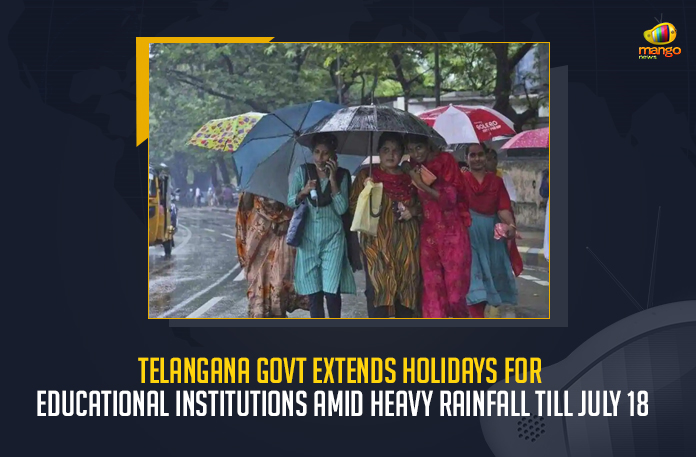 Telangana Govt Extends Holidays For Educational Institutions Amid Heavy Rainfall Till July 18, Telangana Govt Extend Holidays for All Education Institutions from July 14 to 16 in View of Continuing Heavy Rains, Govt Extend Holidays for All Education Institutions from July 14 to 16 in View of Continuing Heavy Rains, Telangana CM KCR Declares 3 Days Holidays For Educational Institutions Amid Heavy Rainfall, CM KCR Announced 3 Days Holidays All Educational Institutions In the Wake of Heavy Rains, Telangana CM KCR Announced 3 Days Holidays All Educational Institutions In the Wake of Heavy Rains, KCR Announced 3 Days Holidays All Educational Institutions In the Wake of Heavy Rains, 3 Days Holidays All Educational Institutions In the Wake of Heavy Rains, 3 Days Holidays To All Educational Institutions, Heavy Rains In Telangana, Telangana Heavy Rains, Heavy Rains, All Educational Institutions, Holidays To All Educational Institutions, 3 Days Holidays To All Educational Institutions News, 3 Days Holidays To All Educational Institutions Latest News, 3 Days Holidays To All Educational Institutions Latest Updates, 3 Days Holidays To All Educational Institutions Live Updates, Telangana CM KCR Challenges BJP, Telangana CM KCR, K Chandrashekar Rao, Chief minister of Telangana, K Chandrashekar Rao Chief minister of Telangana, Telangana Chief minister, Telangana Chief minister K Chandrashekar Rao, Mango News,