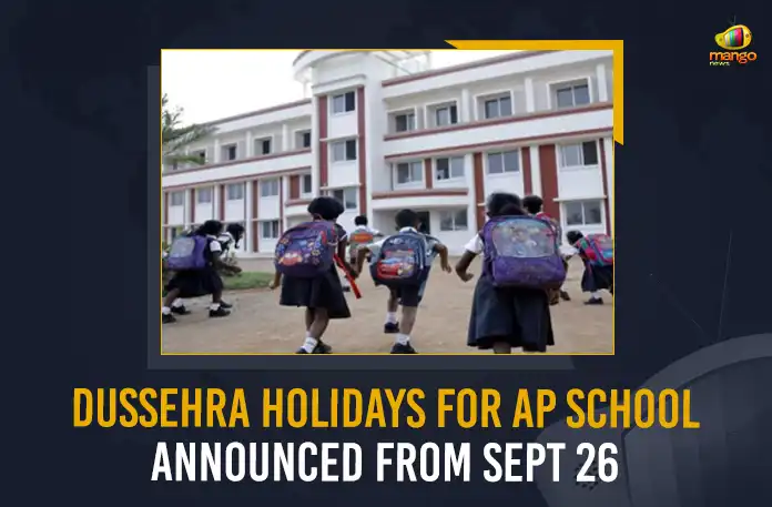 Dussehra Holidays For AP School Announced From Sept 26, Dussehra Holidays, AP Govt Declares Dussehra Holidays, Dussehra School Holidays, Dussehra Holidays From Sep 26 To Oct 6th, Mango News, Mango News Telugu, Dussehra Celebration, AP Dussehra Celebration, AP Govt Dussehra Holidays Declaration, AP Dussehra Holidays, Dussehra Holidays For Schools, Andhra Pradesh Government, AP Govt Latest News And Updates