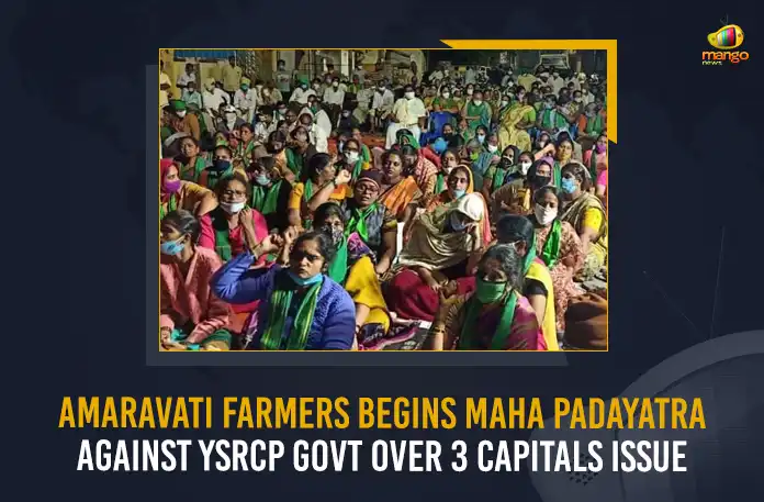 Amaravati Farmers Begins Maha Padayatra Against YSRCP Govt Over 3 Capitals Issue