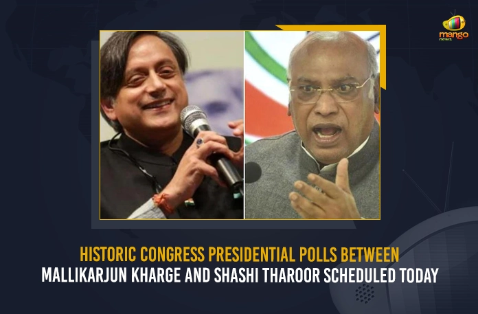 Historic Congress Presidential Polls Between Mallikarjun Kharge And Shashi Tharoor Scheduled Today, Congress Presidential Election 2022, Voting Begins at AICC Office, Election Over 65 Booths Across the Country, Mango News, Mango News Telugu, Aicc President, TPCC's Key Decision, Aicc President Rahul Gandhi, Rahul Gandhi Aicc President, TPCC Congress President, TPCC Decision on Aicc President, All India Congress Committee , Indian National Congress, Sonia Gandhi, Mallikarjun Kharge , Shashi Tharoor