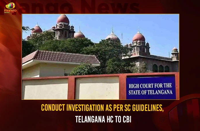 Conduct Investigation As Per SC Guidelines Telangana HC To CBI,Conduct Investigation As Per SC Guidelines,Telangana HC To CBI,Mango News,SC issues notice to CBI,Mango News,Conduct Investigation As Per SC Guidelines Telangana HC To CBI,Conduct Investigation As Per SC Guidelines,Telangana HC To CBI,Mango News,SC issues notice to CBI,Ex-Minister Murder Case,YS Sunitha reddy approaches SC against stay,Kadapa MP Moves Telangana HC,While telling Avinash not to be arrested,YS Avinash Reddy To Attend CBI Inquiry,Viveka Murder Case,CBI Issues Summons To MP YS Avinash Reddy,Cm Jagans Uncle Bhaskar Reddy Arrested,Y.S. Bhaskar Reddy Arrested,Avinash Alleges CBI Probe Was Targeted,Kadapa MP YS Avinash Reddy News,YS Viveka Assassination Case News Today,MP Avinash Reddy Latest News