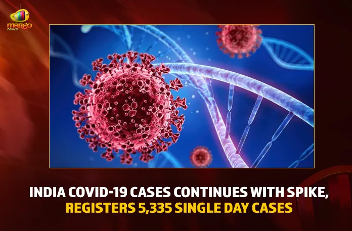 India COVID-19 Cases Continues With Spike, Registers 5,335 Single Day Cases