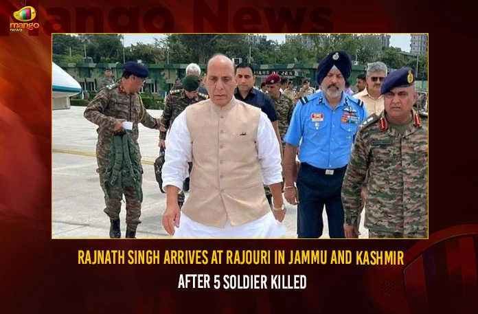 Rajnath Singh Arrives At Rajouri In Jammu And Kashmir After 5 Soldier Killed