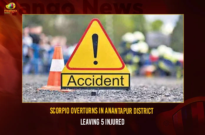 Scorpio Overturns In Anantapur District Leaving 5 Injured