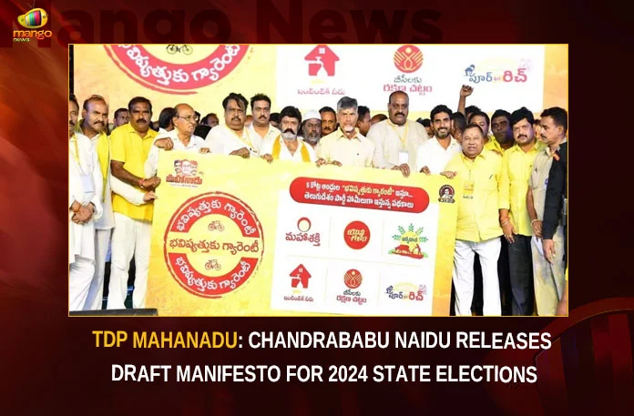 TDP Mahanadu: Chandrababu Naidu Releases Draft Manifesto For 2024 State Elections