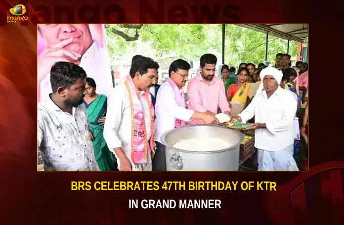 BRS Celebrates 47th Birthday Of KTR In Grand Manner