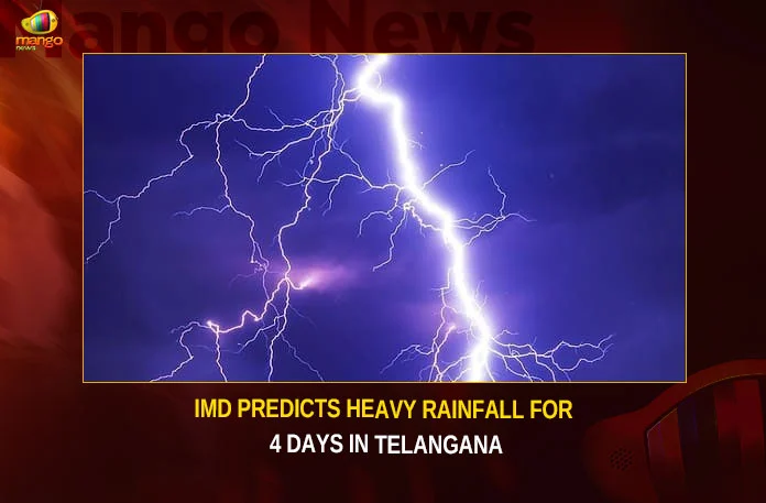 IMD Predicts Heavy Rainfall For 4 Days In Telangana,IMD Predicts Heavy Rainfall,Heavy Rainfall For 4 Days,Rainfall For 4 Days In Telangana,Telangana To Witness Heavy Rainfall,Telangana Rainfall For Next 4 Days,Mango News,Telangana Heavy Rainfall,Telangana Heavy Rainfall For Next 4 Days,Heavy rainfall,Weather Update,Telangana Weather Radar,Observed Rainfall Variability,IMD forecasts heavy rainfall,Telangana Latest News,Telangana News,Telangana News and Live Updates,Telangana Rainfall News Today,Telangana Rainfall Latest News