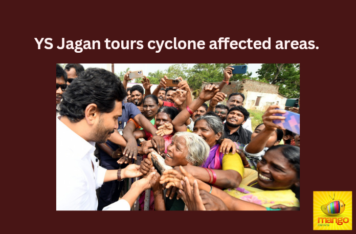 YS Jagan tours cyclone affected areas.