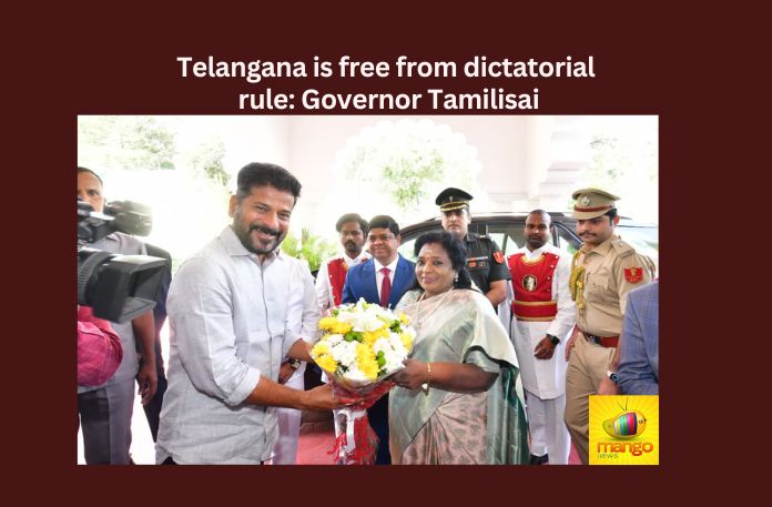 Telangana is free from dictatorial rule: Governor Tamilisai