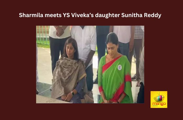 Sharmila meets YS Viveka’s daughter Sunitha Reddy