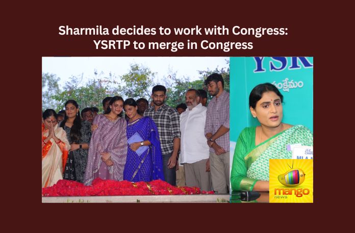 Sharmila decides to work with Congress: YSRTP to merge in Congress