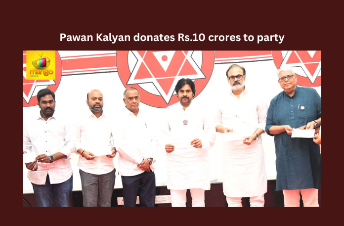 Pawan Kalyan donates Rs.10 crores to party