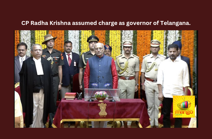 CP Radha Krishna assumed charge as governor of Telangana.