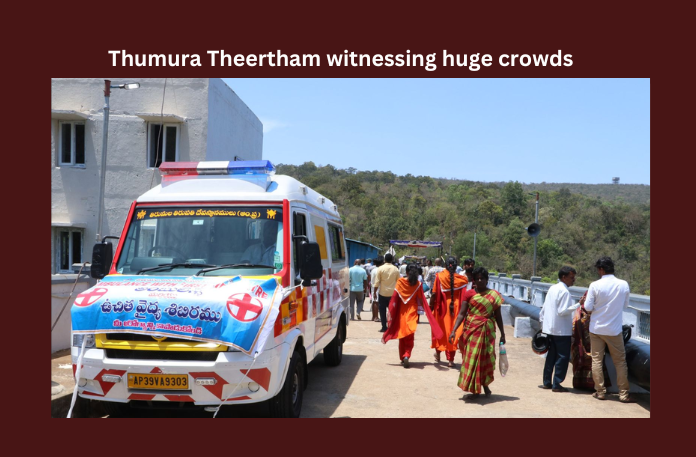 Thumburu Theertham Witnessing Huge Crowds,Lord Balaji,Sri Venkateswara Swamy,Tirumala,Tumbura Theertham,TIRUMALA News,TTD,AP,AP News,Tirumala Tirupati Devasthanam,Phalguna Suddha Pournami,Thumburu Theertham,Mango News,Huge Crowd Of Devotees For Thumburu Theertha,Huge Crowd At Tirumala Thumburu Theertham,Tirumala Thumburu Theertham,Tirumala Hills,Tumburu Theertha Mukkoti,TTD News,TTD Latest News,Thumburu Theertham News,Thumburu Theertham Latest News