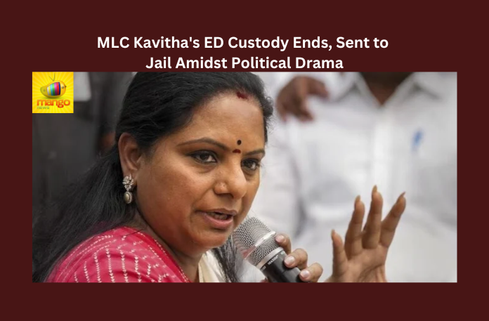 Delhi Liquor Case: MLC Kavitha’s ED Custody Ends, Sent to Jail Amidst Political Drama